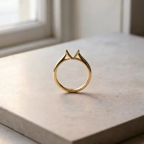 Four empty claws standing up from the gold band