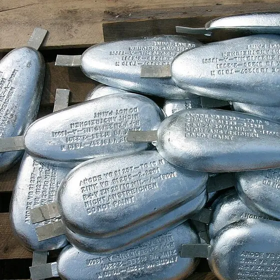 A pallet of new, bright zinc hull anodes