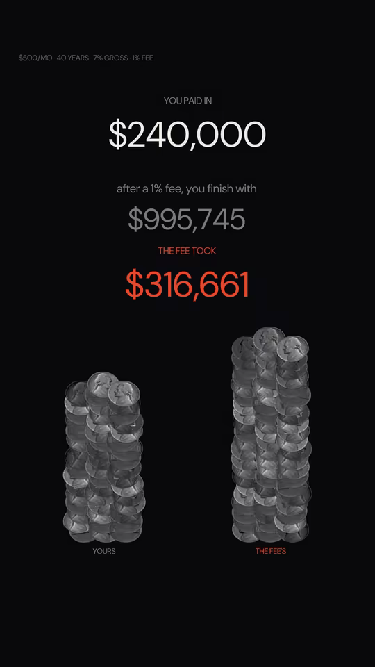 ONE PERCENT at 24.2 seconds: two columns of real coins under the totals $995,745 and $316,661.