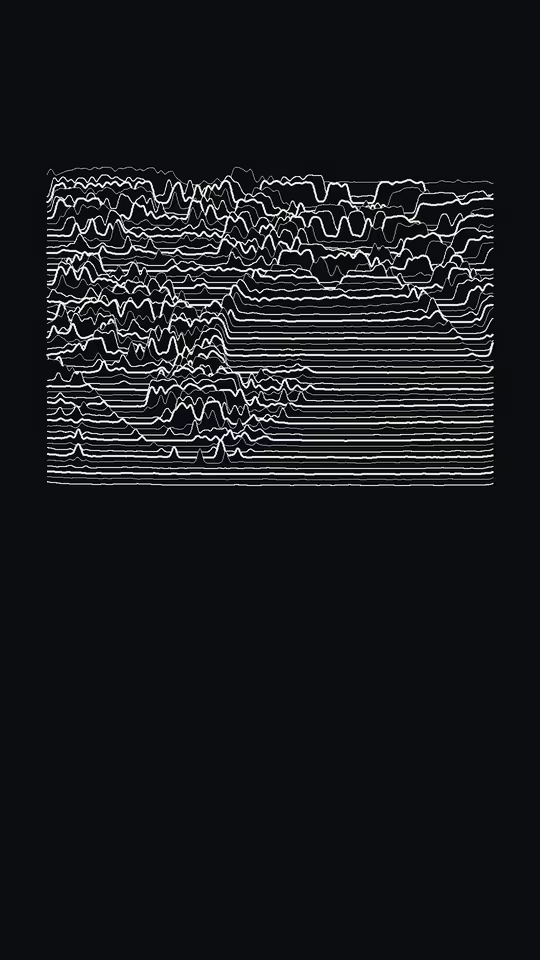DRAWN BY THE WAVE at 3.8 seconds: white ridge lines on black, the shape of Hokusai’s wave.
